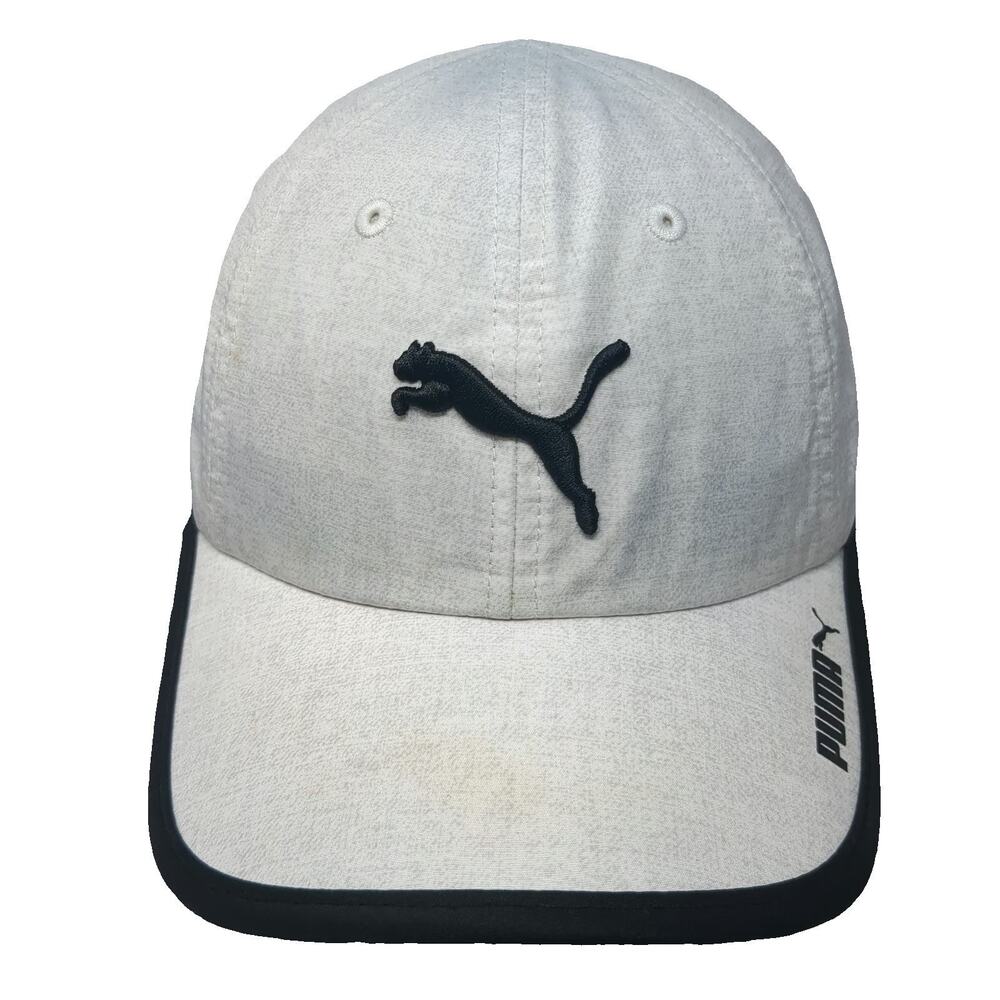 Puma Baseball Cap Gray Black Pink One Size Cat Logo Strapback Curved Brim Hat